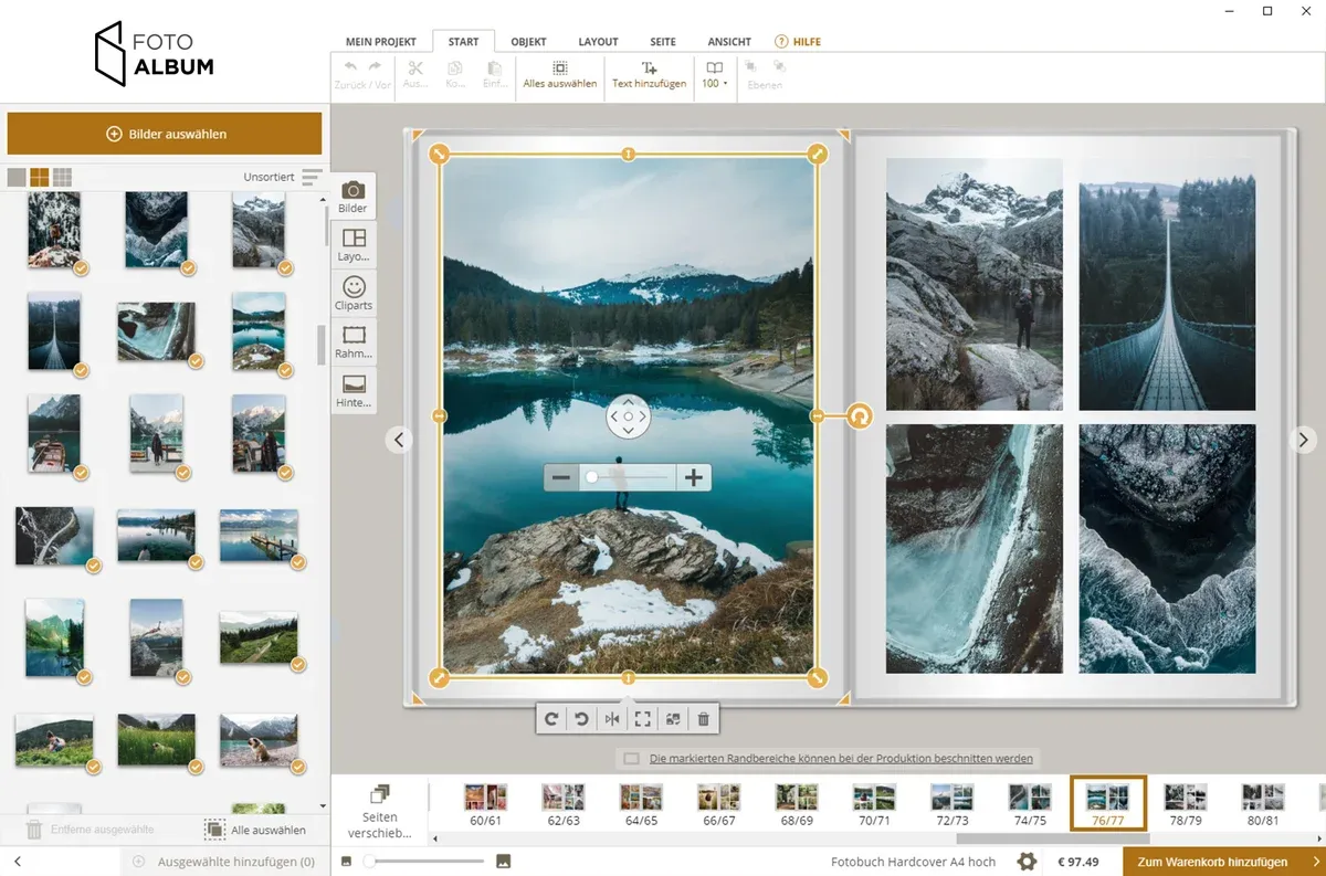Diseñar un álbum de fotos con el programa