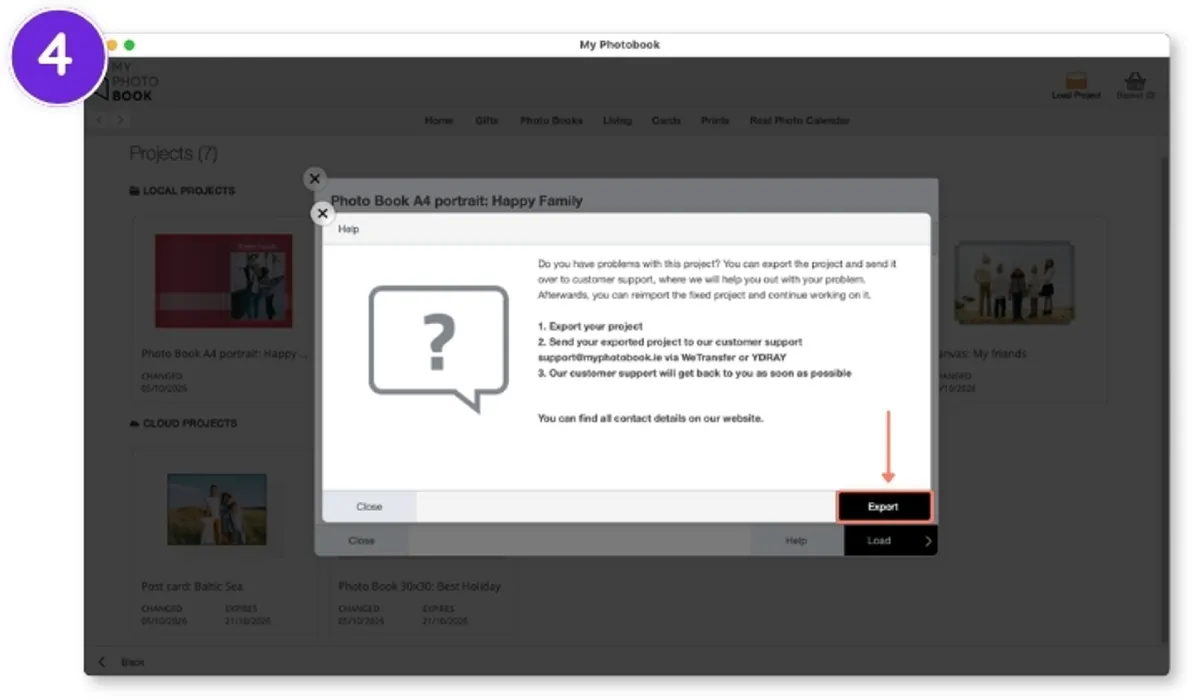 Se ha hecho clic en «Exportar» en el software de descarga