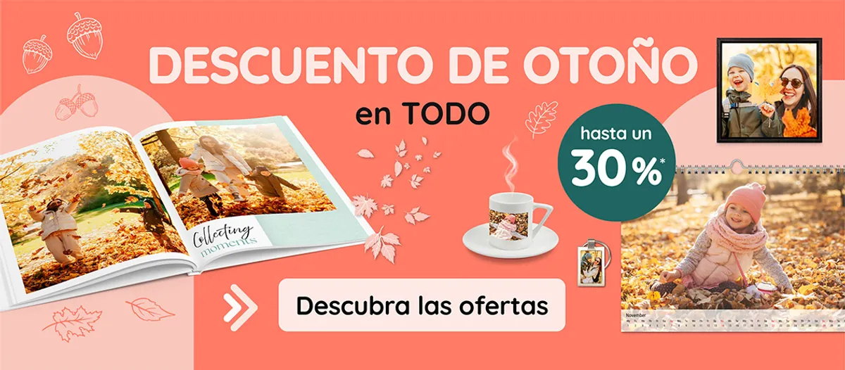 Aprovecha la oferta de otoño para hacerte con álbumes de fotos, calendarios fotográficos y mucho más al mejor precio